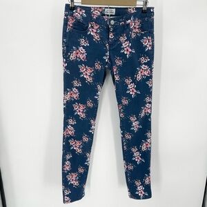 Aeropostale Jeans Ashley Ultra Skinny Blue Denim Floral 5/6 Reg Low Rise READ